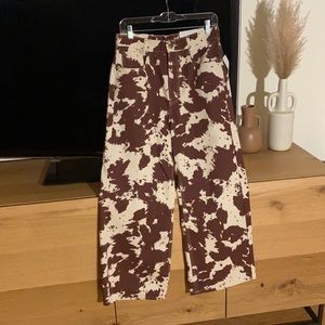 Urban outfitter wide leg cow print pants